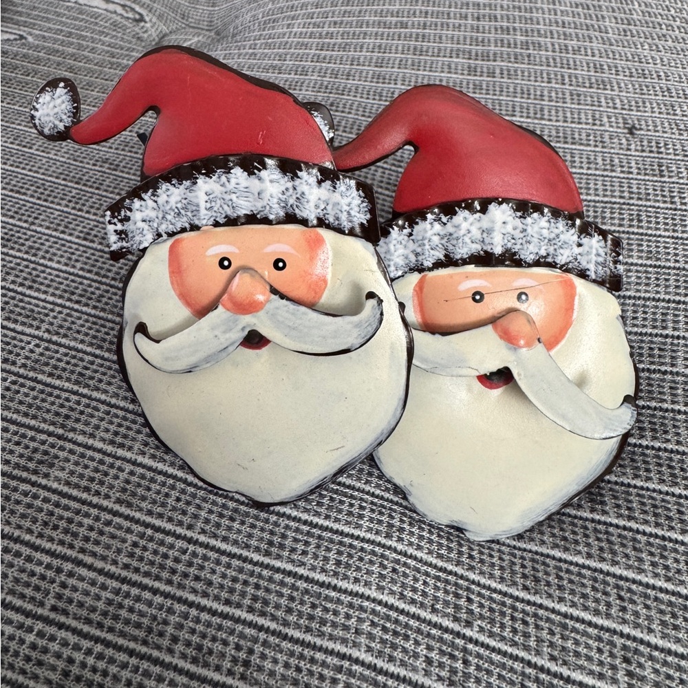 Pair of Red Santa Face Napkin Rings Holders